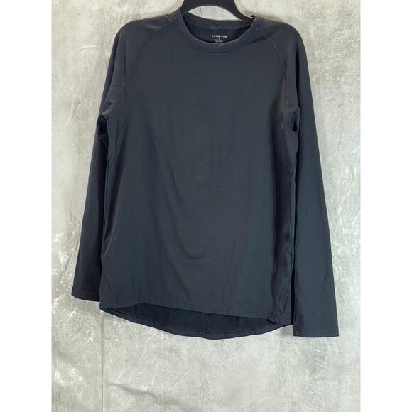 Lands' End Other - LANDS' END Men's Black Solid Crewneck Fleece Long Sleeve T-Shirt SZ M